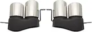 1 Pair 304 Stainless Steel Exhaust Tip Muffler Tips Compatible For BMW G20 G21 330i 325i M340i 2017-2021 Four Out Black Tailpipe Nozzle(Silver)