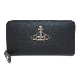 [二手] 【日本直送】Vivienne Westwood 雙折長皮夾 皮夾 5106005142136N403 PVC 帆布 黑色