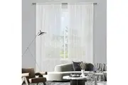 Blizzard Sheer Rod Pocket Curtain 213cm or 221cm Drop White - Single