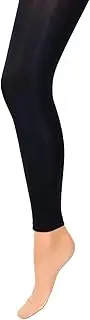 [Amaryllis] Women's Black Colour Footless 80 Denier Opaque Pantyhose Stockings Hosiery Tights