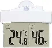 Digital Transparent Home Window Display Thermometer Hygrometer Indoor Outdoor Temperature Indoor Humidity Meter Station with Sucker Suction