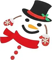 ERINGOGO Christmas Snowman Wall Stickers Non Woven Christmas Window Clings for Home Decor Festive Winter Holiday Door Decals Adorable Snowman Design for Holiday Decorations