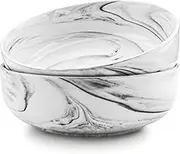QIXIAOTOUQI Salad Bowls 8 inch 52 oz Large Serving Bowls Set of 2,Fruit Bowl Soup Bowl Pasta Bowl Popcorn Bowl Set Marble Grey Bowls Set for Soup, Salad, Ramen and Fruit, Dishwasher Microwave Safe