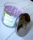 NEW Huntington Home Lavender & Fig Leaf Scented 14 OZ 3-Wick Soy Blend Candle