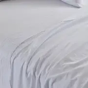 MyHouse Stonewash Flat Sheet 255X260cm 100% Cotton - White - Queen