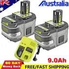 18V 9AH For Ryobi One+ Plus P108 Lithium Battery RB18L50 P104 RB18 LED & Charger