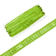 0.5 Inch x 5 Yards Sequin Ribbon Trim Sequin Braid Trim Ribbon, Green Yellow