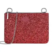 Crossbody Clutch Purse for Women, Glitter Evening Bag, Sequin Wedding Dark Red