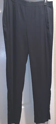 TEORY Women Bergen Tuxedo Pants Viscose Stretch Elastic Waist Trouser Zip Hem 12