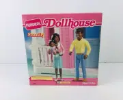 Vintage Playskool Dollhouse Fisher Price Family African American Baby Mom 1551