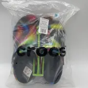 CROCS Mens 12 Shoes Bistro Graphic Clog at Work Tie Dye Rainbow Slip On Clogs