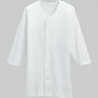 在飛比找ETMall東森購物網優惠-日本Kawamoto 女士純棉前開自黏式八分袖內衣/睡衣
