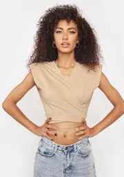 Lighten Up Wraparound Crop Top