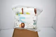 LITTLE SPUD 4-Layer Muslin Baby Blanket,Soft Cotton Swaddle, Mini Wildlife Orang