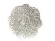Vintage pressed cut glass serving tray clear tableware