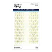 Simon Hurley Geo Snowflakes Glimmer Hot Foil Plate, Unspecified, Large
