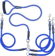 Heavy Duty 3 Dog Leash,3 Way Dog Leash No Tangle,Detachable 360° Swivel Device,Multiple Dog Leash with Padded Handle,for Walking and Training Two/Three Dog Leash