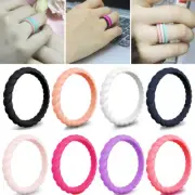 Womens Silicone Wedding Engagement Ring Women Flexible Rubber Band Gym Sports ！