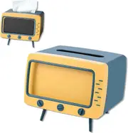 Tissue Box Cover Retro TV Phone Holder Stand for All Phones Unique Multifunction Tissue Box Holder for Kitchen Bedroom Office Parlor Bathroom Decro Ti