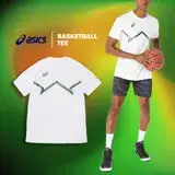 在飛比找遠傳friDay購物優惠-Asics 短T Basketball 男款 白 綠 短袖 