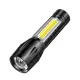 專業變焦強光鋁合金手電筒 USB充電式 工作燈 探照燈 照明燈 手提燈 LED手電筒 (10折)