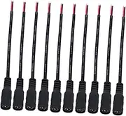 SHINEOFI 10 PCS Female Dc Power Connector Plug Adapter for CCTV Durable Jack Connector for Cable for Accessories Black