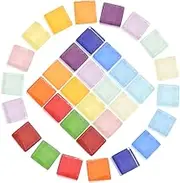 450pcs DIY Mosaic Tiles Flat Back Mosaic Patches for Craft Projects Smooth Surface for Decorating Photo Frames Vases Bracelets and More