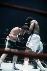 Jerry Quarry in action vs Ron Lyle during fight at Madison S - 1973 Old Photo