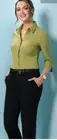 Benchmark Ladies' Cool Dry 3/4 Sleeve Shirt Moisture Management Open Neck New