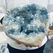18.9lbLarge Natural Blue Celestite Crystal Geode Quartz Cluster Mineral Specimen
