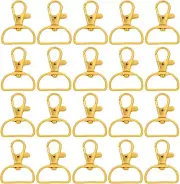 , 20 Pack Swivel Lobster Clasps Trigger Snap Hooks Purse Landyard Clip (Gold)
