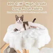 Costway 150cm Tall Solid Wood Cat Tree Modern Wooden Cat Tower 5-Layer Activity Center White