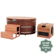 Denman 2-Person Ice Bath with 1.5HP Chiller - Red Cedar