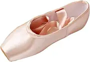 [Oshhni] Girls Ballerina Ballet Pointe Shoes Pink Women Satin Canvas Ballet Shoes for Dancing