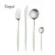 葡萄牙Cutipol GOA系列 青玉柄霧面不銹鋼-主餐4件組(主餐刀叉匙+咖啡匙)