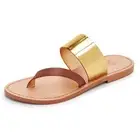 NWB Sanchita $250 Naak designer Slide Sandals gold brown metallic 37.5 7.5