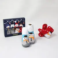 在飛比找蝦皮商城優惠-GGOMOOSIN 聖誕禮盒系列 聖誕小雪人學步鞋+嬰兒襪/