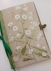 Junk Journal Blank Booklet "NATURE STUDY" Spring Greenery LG 8.5"x5.5" 40pg
