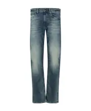 Polo Ralph Lauren Straight-Leg Stonewashed Slim-Cut Jeans 33 White