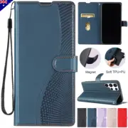 For Samsung S24 FE S23 S22 S21 S20 Ultra Plus S10 Leather Wallet Case Flip Cover