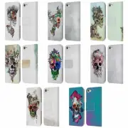 OFFICIAL RIZA PEKER SKULLS 5 LEATHER BOOK CASE FOR APPLE iPOD TOUCH MP3