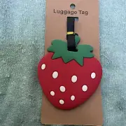 Strawberry Rubber Luggage Tag 4 Inch New No Tags