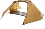 1 Person Tent Lightweight Backpacking Tent -Layer Can Use with Elevated Sleeping Platform Camp Bed for 4 Season Coffee