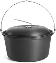Camping Cook Pot Alumina Suspending Pot with Lid Ultralight Stockpot with Two Foldable Handles Portable s Cookware for 2-3 People