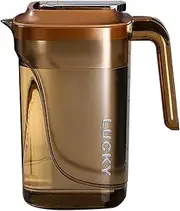 Food Grade Water Bottle, Fridge Dispenser Tea, Water Carafe Jug with Lid, Fridge Door Glass Jug Pitcher for Cold Hot Drinks, Borosilicate Glass Juice Jug with Cleaning Brush