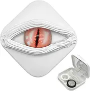 [LADYPONYCSC] Contact Lens Cases Spooky & Stylish Halloween Style Contact Lens Storage Holder Leakproof Daily Contact Case Halloween Dragon Eye Contact Lens Case Set Pink