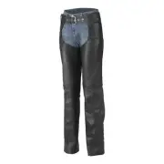 NOS RIVER ROAD 093035 PLAINS LEATHER CHAPS BLACK SIZE WOMENS 8