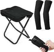 Camping Stool,Portable Chair with Arm Sleeves, Lightweight Zipper Packed Folding Chair, Fishinge Chair for Backpacking, Travel, Hiking, Fishing