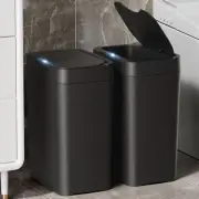 2 Pack Touchless 2.7 Gal Bathroom Trash Can Slim Motion Sensor Black