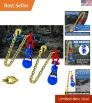 2 Tons Snatch Block with G80 Chain| 3" Sheave for 3/8" Inch Wire Rope | High ...